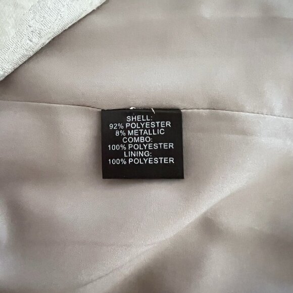 NWT Hilton Hollis Dress Size 10 White Silver Metallic Gray Mix Floral Jacquard - Picture 14 of 16
